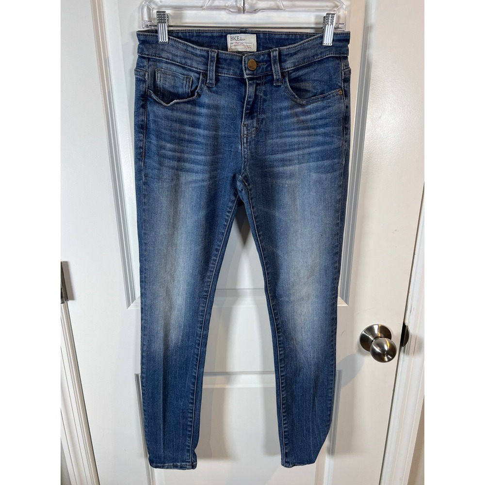 BKE Womens‎ Stella Skinny Jeans Whiskered Blue 27S